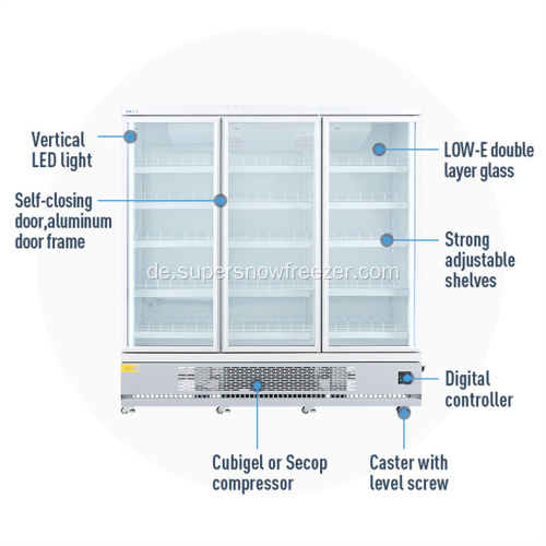 Multi-Deck-Glas-Tür-Getränkekühlschrank